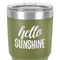 Hello Quotes and Sayings 30 oz Stainless Steel Ringneck Tumbler - Olive - Close Up