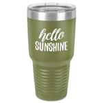 Hello Quotes and Sayings 30 oz Stainless Steel Tumbler - Olive - Single-Sided