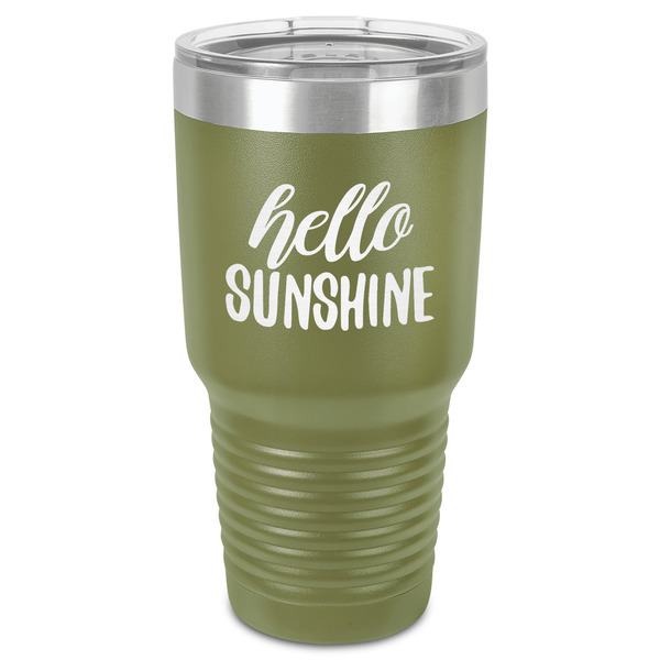 Custom Hello Quotes and Sayings 30 oz Stainless Steel Tumbler - Olive - Single-Sided