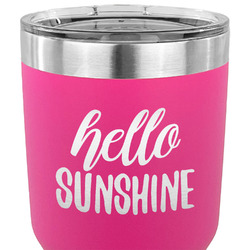 Hello Quotes and Sayings 30 oz Stainless Steel Tumbler - Pink - Double Sided
