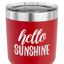 Hello Quotes and Sayings 30 oz Stainless Steel Tumbler - Red - Single Sided