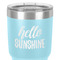 Hello Quotes and Sayings 30 oz Stainless Steel Ringneck Tumbler - Teal - Close Up