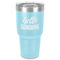 Hello Quotes and Sayings 30 oz Stainless Steel Tumbler - Teal - Single-Sided