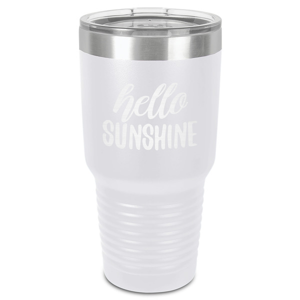 Custom Hello Quotes and Sayings 30 oz Stainless Steel Tumbler - White - Single-Sided