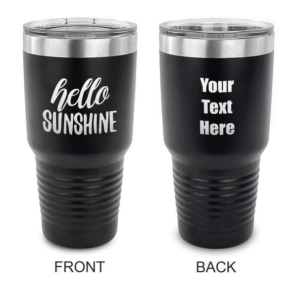 Custom Hello Quotes and Sayings 30 oz Stainless Steel Tumbler - Black - Double Sided