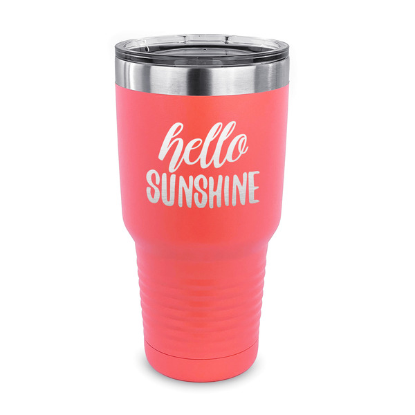 Custom Hello Quotes and Sayings 30 oz Stainless Steel Tumbler - Coral - Single Sided