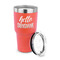 Hello Quotes and Sayings 30 oz Stainless Steel Ringneck Tumblers - Coral - LID OFF