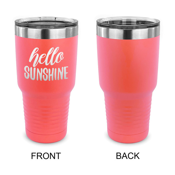 Hello Quotes and Sayings 30 oz Stainless Steel Ringneck Tumblers - Coral - Single Sided - APPROVAL