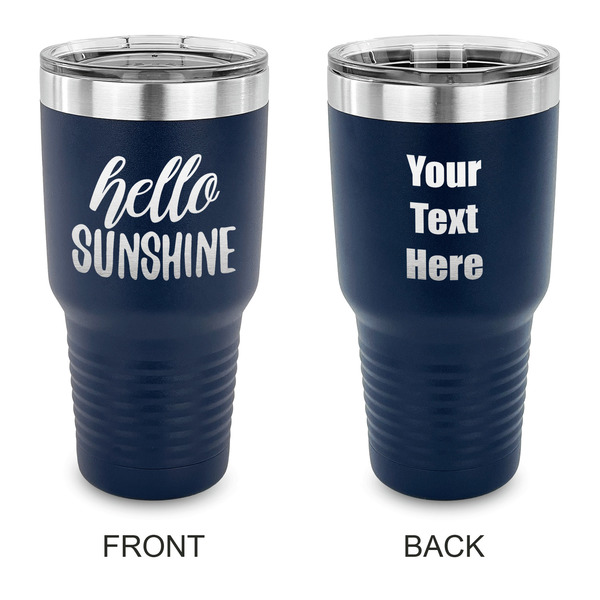 Custom Hello Quotes and Sayings 30 oz Stainless Steel Tumbler - Navy - Double Sided