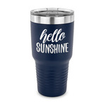 Hello Quotes and Sayings 30 oz Stainless Steel Tumbler - Navy - Single Sided