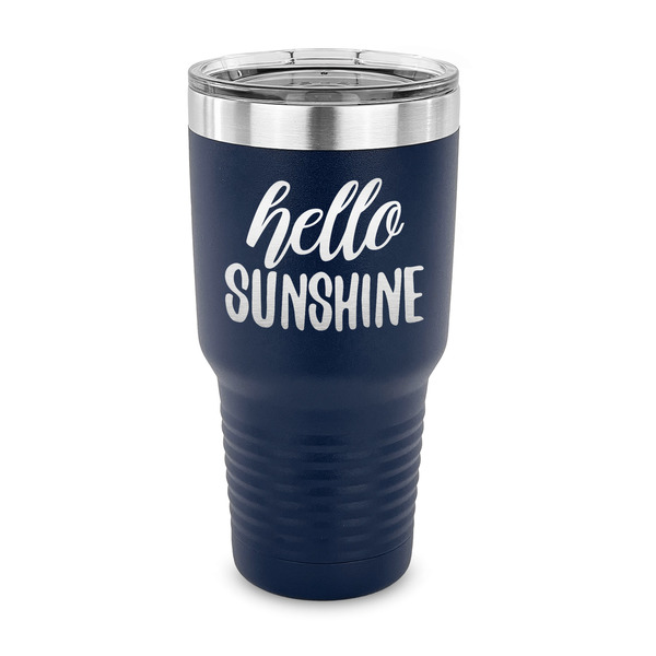 Custom Hello Quotes and Sayings 30 oz Stainless Steel Tumbler - Navy - Single Sided