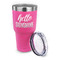 Hello Quotes and Sayings 30 oz Stainless Steel Ringneck Tumblers - Pink - LID OFF