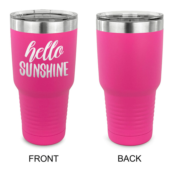 Hello Quotes and Sayings 30 oz Stainless Steel Ringneck Tumblers - Pink - Single Sided - APPROVAL