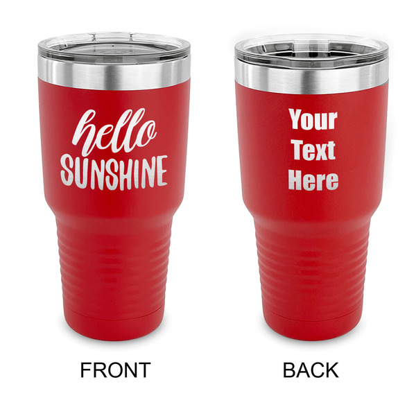 Custom Hello Quotes and Sayings 30 oz Stainless Steel Tumbler - Red - Double Sided