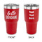 Hello Quotes and Sayings 30 oz Stainless Steel Ringneck Tumblers - Red - Double Sided - APPROVAL