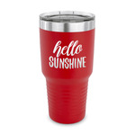 Hello Quotes and Sayings 30 oz Stainless Steel Tumbler - Red - Single Sided