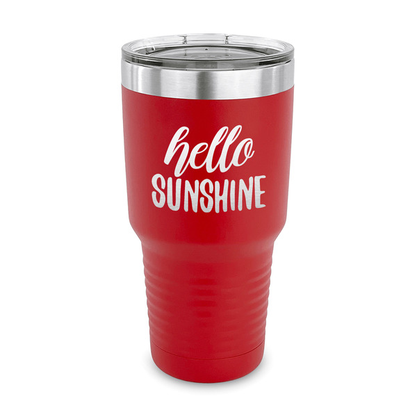 Custom Hello Quotes and Sayings 30 oz Stainless Steel Tumbler - Red - Single Sided