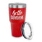 Hello Quotes and Sayings 30 oz Stainless Steel Ringneck Tumblers - Red - LID OFF