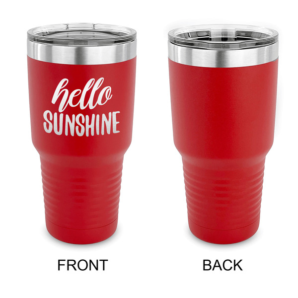 Hello Quotes and Sayings 30 oz Stainless Steel Ringneck Tumblers - Red - Single Sided - APPROVAL