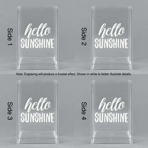 Hello Quotes and Sayings Acrylic Pen Holder - All Sides