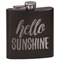 Hello Quotes and Sayings Black Flask - Engraved Front