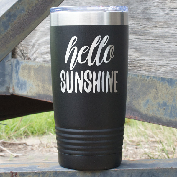 Custom Hello Quotes and Sayings 20 oz Stainless Steel Tumbler - Black - Double Sided