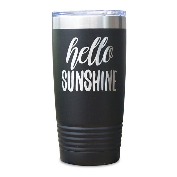 Hello Quotes and Sayings Black Polar Camel Tumbler - 20oz - Single Sided - Approval