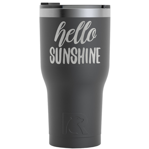 Custom Hello Quotes and Sayings RTIC Tumbler - Black - Engraved Front