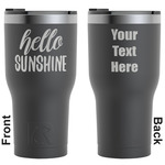 Hello Quotes and Sayings RTIC Tumbler - Black - Engraved Front & Back (Personalized)