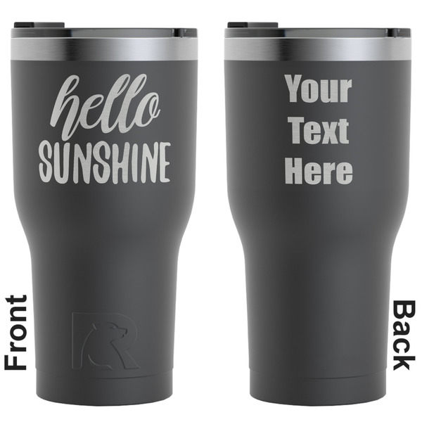 Custom Hello Quotes and Sayings RTIC Tumbler - Black - Engraved Front & Back (Personalized)