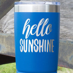 Hello Quotes and Sayings 20 oz Stainless Steel Tumbler - Royal Blue - Double Sided