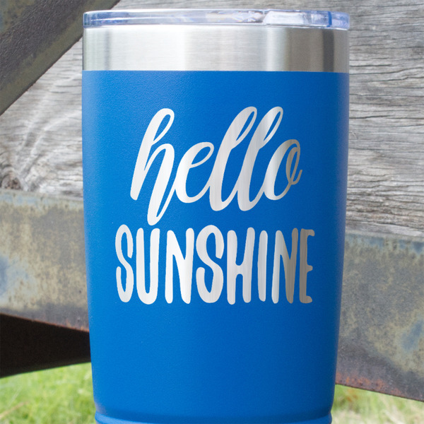 Hello Quotes and Sayings Blue Polar Camel Tumbler - 20oz - Close Up