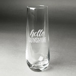 Hello Quotes and Sayings Champagne Flute - Stemless Engraved - Single