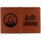Hello Quotes and Sayings Cognac Leather Passport Holder Outside Double Sided - Apvl