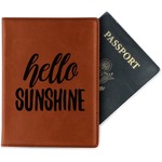 Hello Quotes and Sayings Passport Holder - Faux Leather - Single Sided