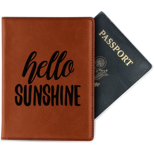 Custom Hello Quotes and Sayings Passport Holder - Faux Leather - Single Sided