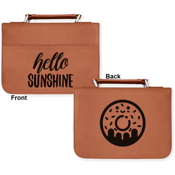 Hello Quotes and Sayings Cognac Leatherette Bible Covers - Large Double Sided Apvl