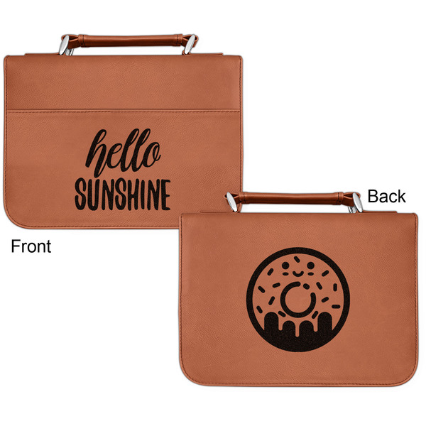 Hello Quotes and Sayings Cognac Leatherette Bible Covers - Small Double Sided Apvl