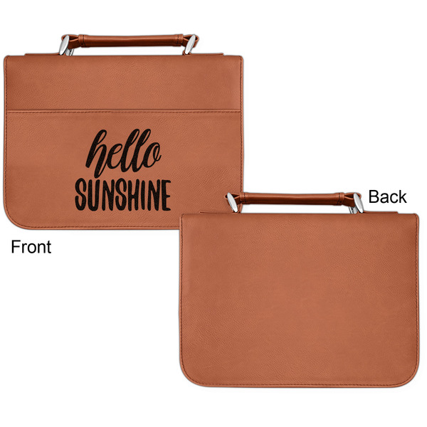 Hello Quotes and Sayings Cognac Leatherette Bible Covers - Small Single Sided Apvl