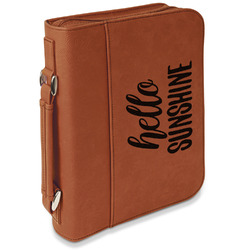 Hello Quotes and Sayings Leatherette Book / Bible Cover with Handle & Zipper