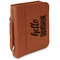 Hello Quotes and Sayings Cognac Leatherette Bible Covers with Handle & Zipper - Main