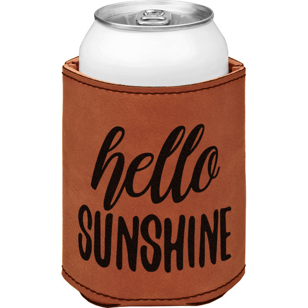 Custom Hello Quotes and Sayings Leatherette Can Sleeve - Double Sided