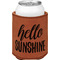 Hello Quotes and Sayings Cognac Leatherette Can Sleeve - Single Front