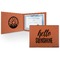 Hello Quotes and Sayings Cognac Leatherette Diploma / Certificate Holders - Front and Inside - Main
