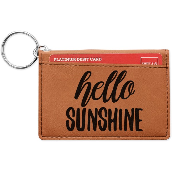 Custom Hello Quotes and Sayings Leatherette Keychain ID Holder - Single Sided