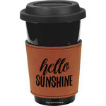 Hello Quotes and Sayings Leatherette Cup Sleeve - Single Sided