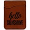 Hello Quotes and Sayings Cognac Leatherette Phone Wallet close up