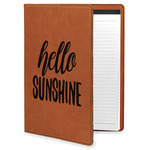 Hello Quotes and Sayings Leatherette Portfolio with Notepad - Large - Single Sided