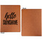 Hello Quotes and Sayings Cognac Leatherette Portfolios with Notepad - Large - Single Sided - Apvl