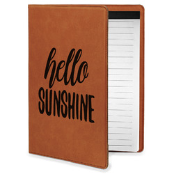 Hello Quotes and Sayings Leatherette Portfolio with Notepad - Small - Single Sided